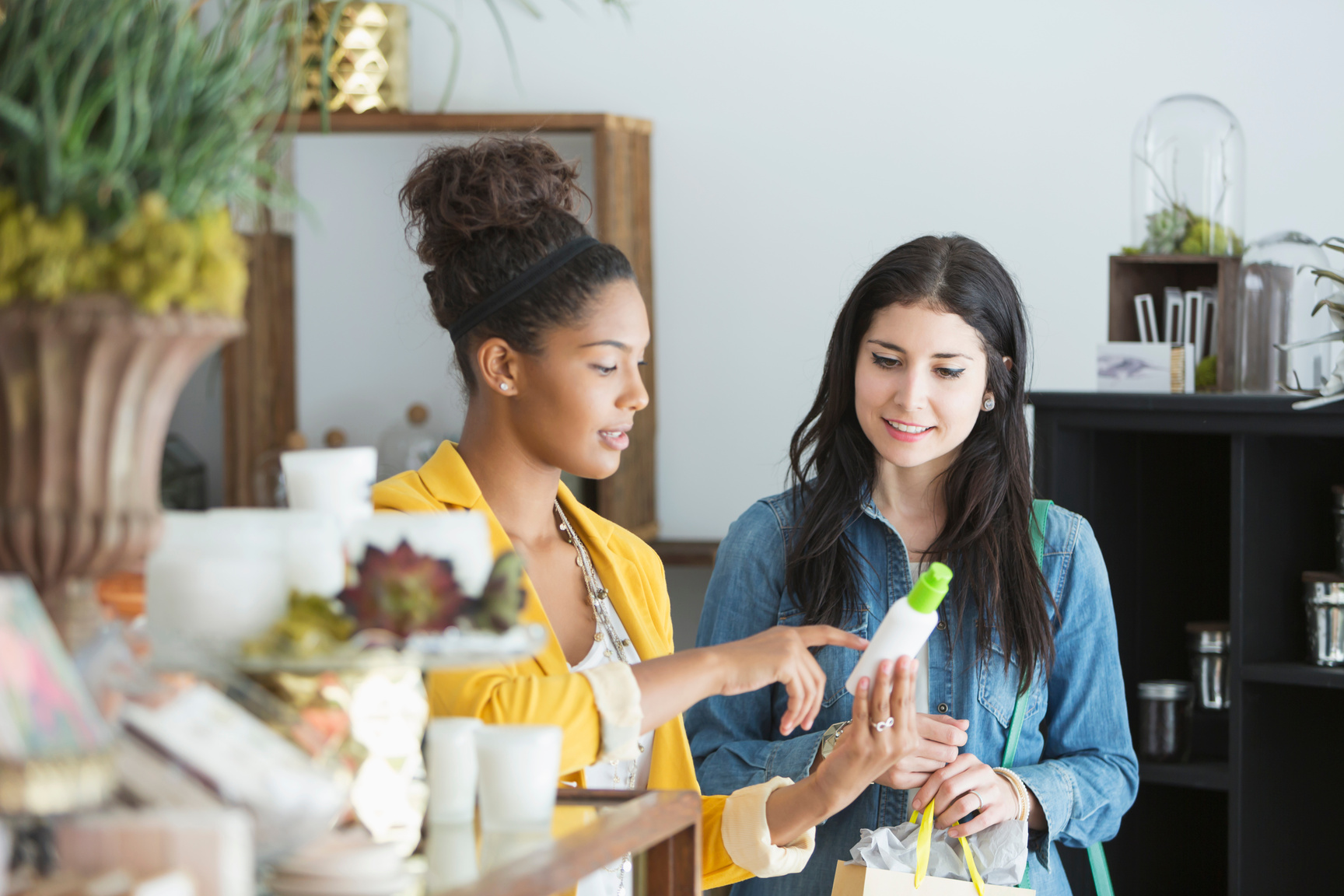 Young women in retail shop